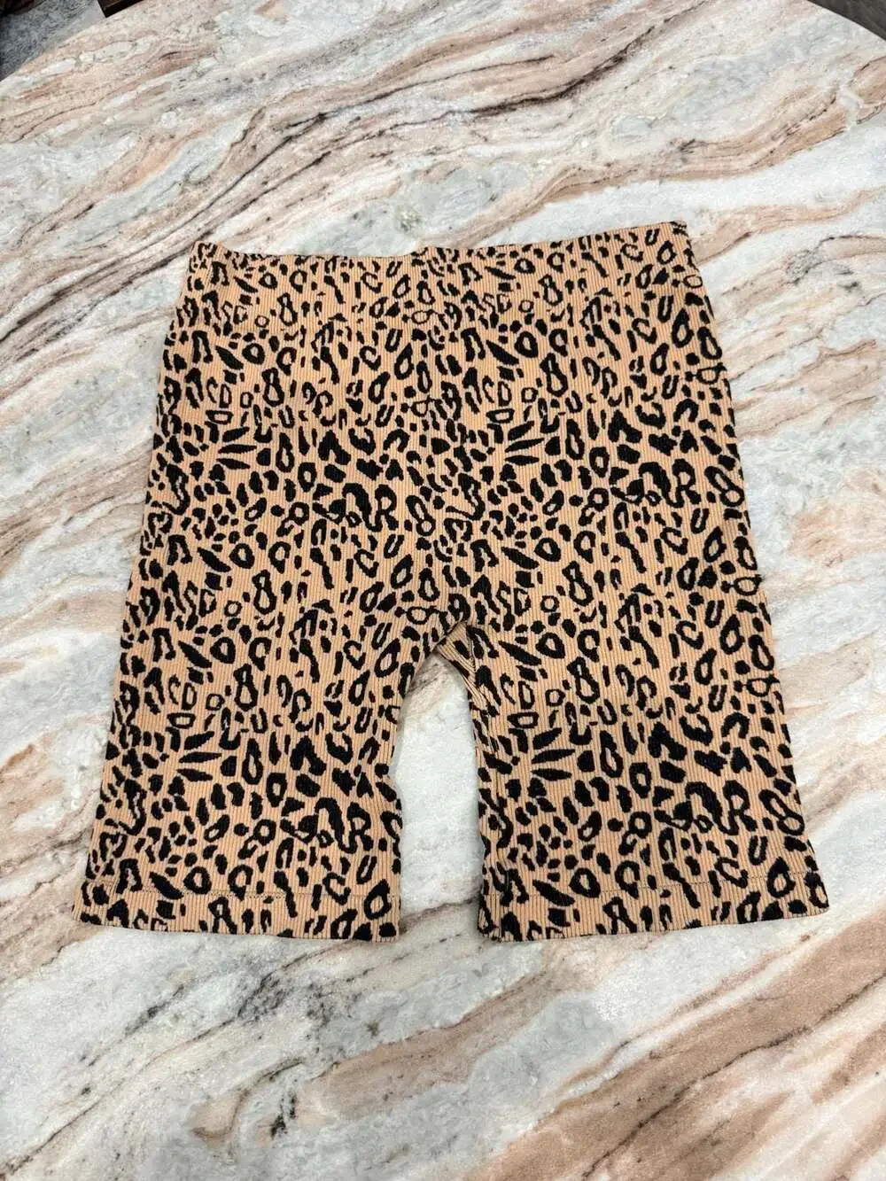 ANWND Ribbed Leopard Print Biker Shorts Style 5943